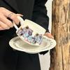 Винтажный набор кофейная чашка и блюдце, масляная живопись, акварель, керамика, кружка для послеобеденного чая, премиальное чувство, сувенир, подарочная коробка