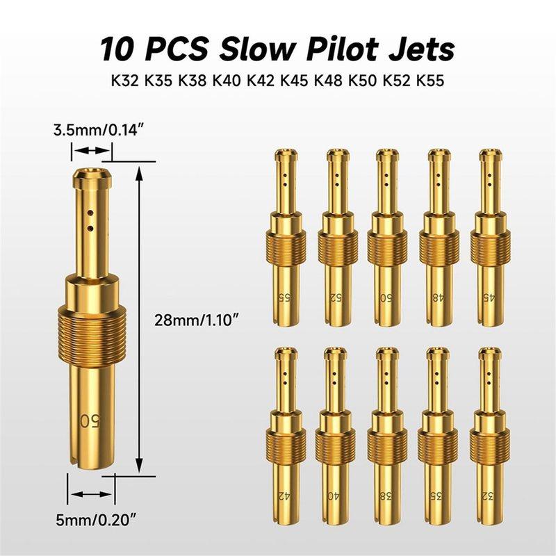 (A99Z) 40-Piece Carburetor Main Injection Slow-Speed Pilot Jet Kit for Keihin PE PWK CVK OKO KOSO Polini Carb