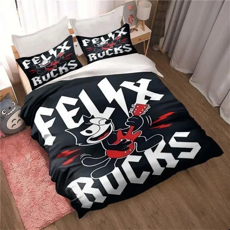 Cartoon Felix Cat Bed Set Home Decoration for Boy and Girl Feline-Follies Duvet Cover Pillowcase Single Double Large Size