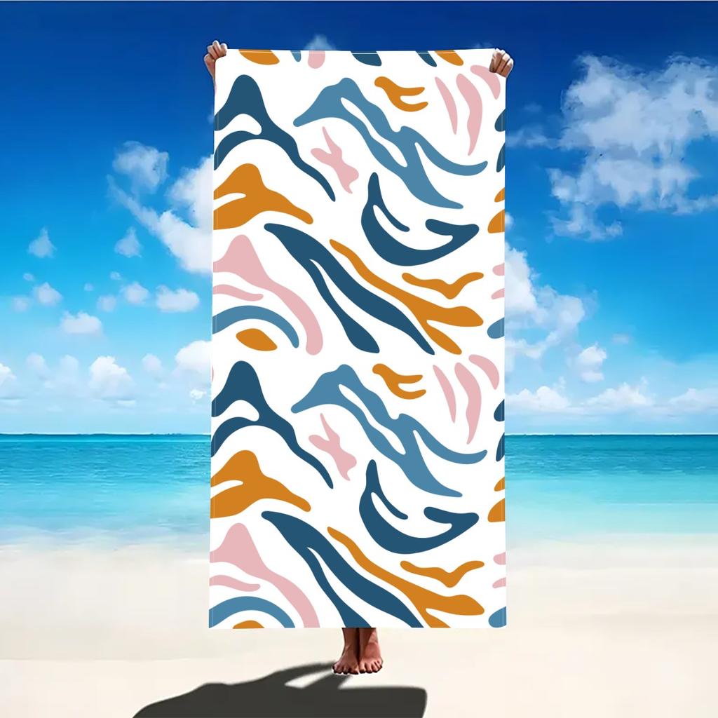 Пляжное полотенце с декором в полоску зебры, большое, из микрофибры, ультрамягкое, быстросохнущее, банные полотенца для плавания, йоги, легкое, для путешествий, кемпинга