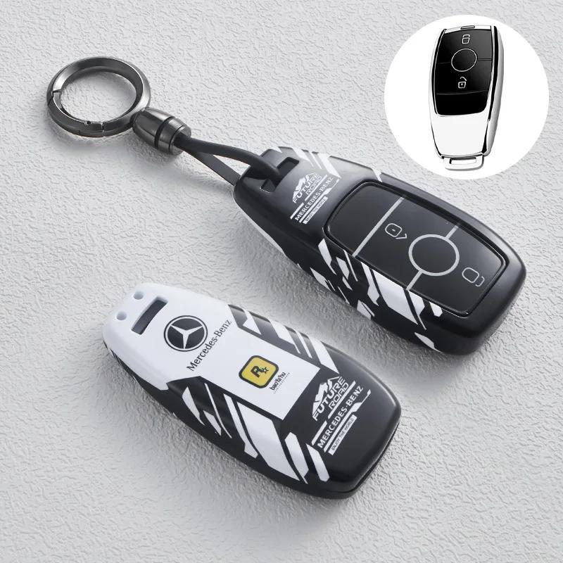 SUG2 Car Key Case Cover for Mercedes Benz C S A Class W206 W223 S350 C260 C300 S400 S450 S480 S500 Smart Key Holder Keychain