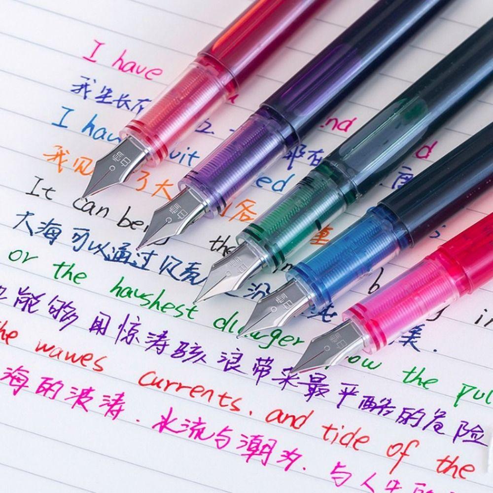 F Nib Writing Ink Pens Large Capacity Straight Liquid Pen Fashion Fountain Pen  School Supplies