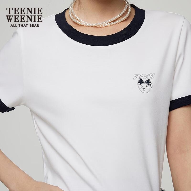 Teenie Weenie Women's Bear Print Round Neck T-Shirt