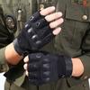Велоперчатки тактические с обрезанными пальцами для использования на открытом воздухе Военные мужские перчатки Женские Атлетические Стрелковые Охотничьи Мотоперчатки Велосипедные Аксессуары