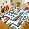 Cartoon Road Cute Children's Game Room Carpet Plush Modern Home Decorative Rug for Bedroom Non-slip Washable Play Mats Large