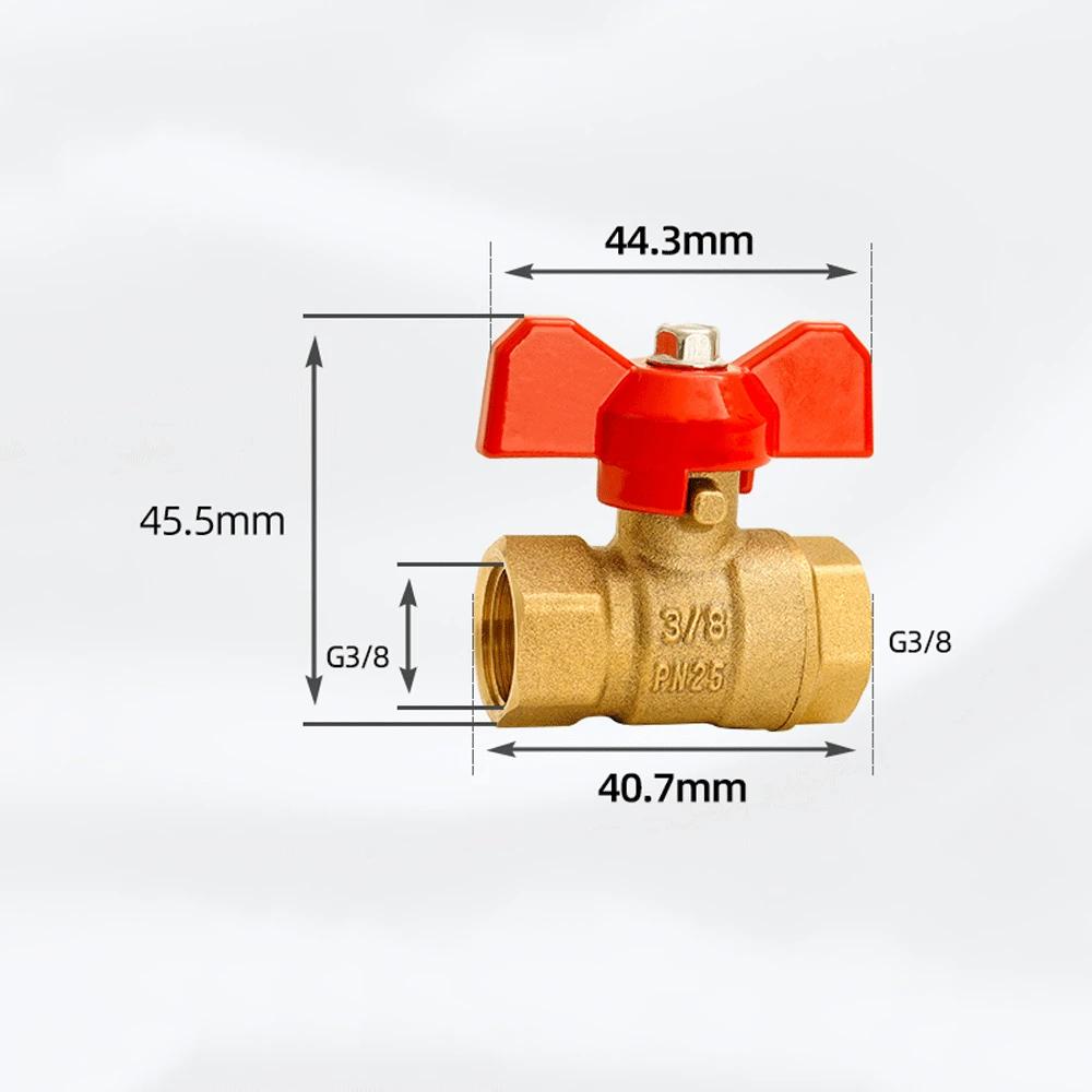 1/4" 3/8" 1/2" 3/4" BSPP Male To Female Brass Shut Off Ball Valve Fuel Gas with Red Blue Butterfly Handle Water Heater Switch