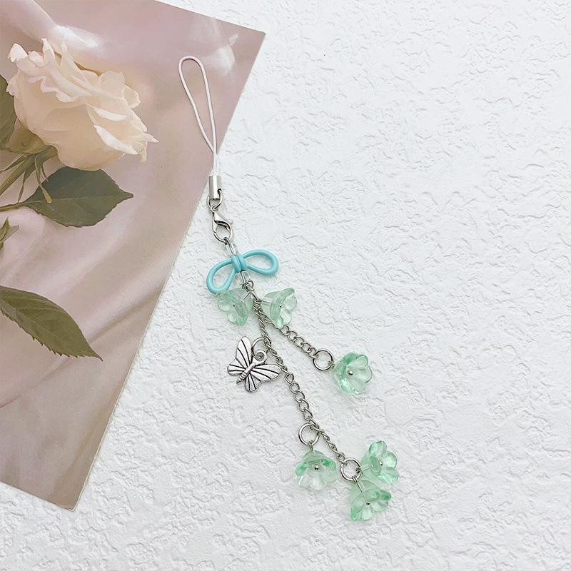 Модный кулон с кисточкой в виде бабочки в виде ландыша, милый брелок для мобильного телефона, ремешок для сумки, украшения, подарки