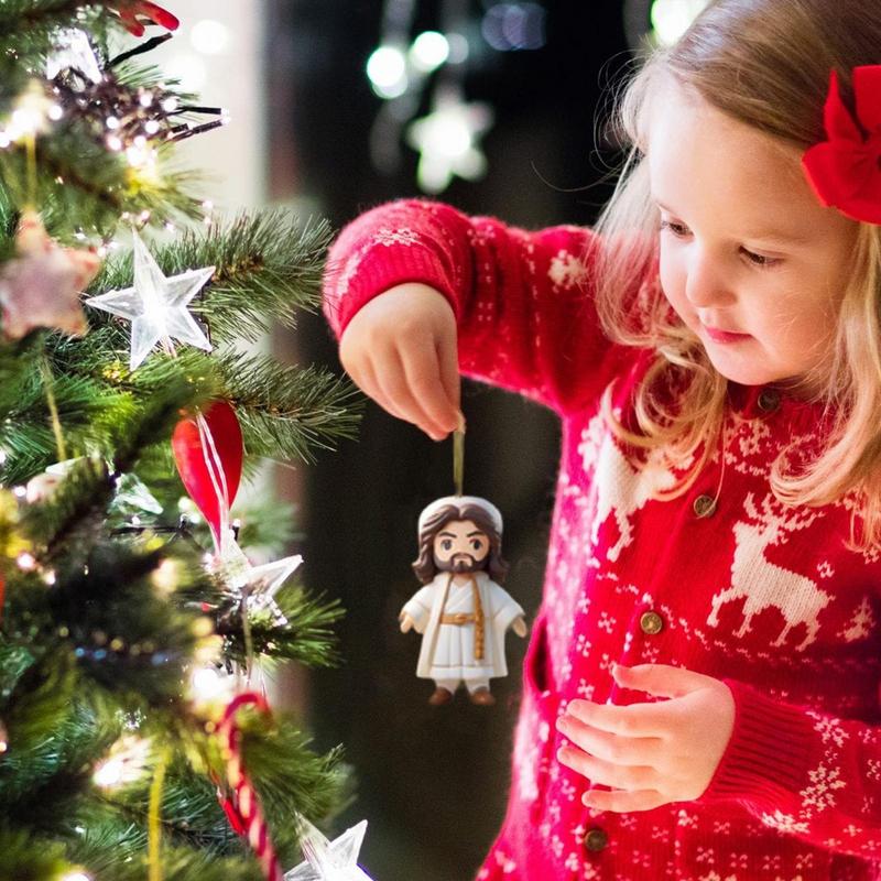 Nativity Advent Calendar 2D Nativity Scene Story Calendar Acrylic Christmas Tree Decorations Backpack Pendant Advent Calendar