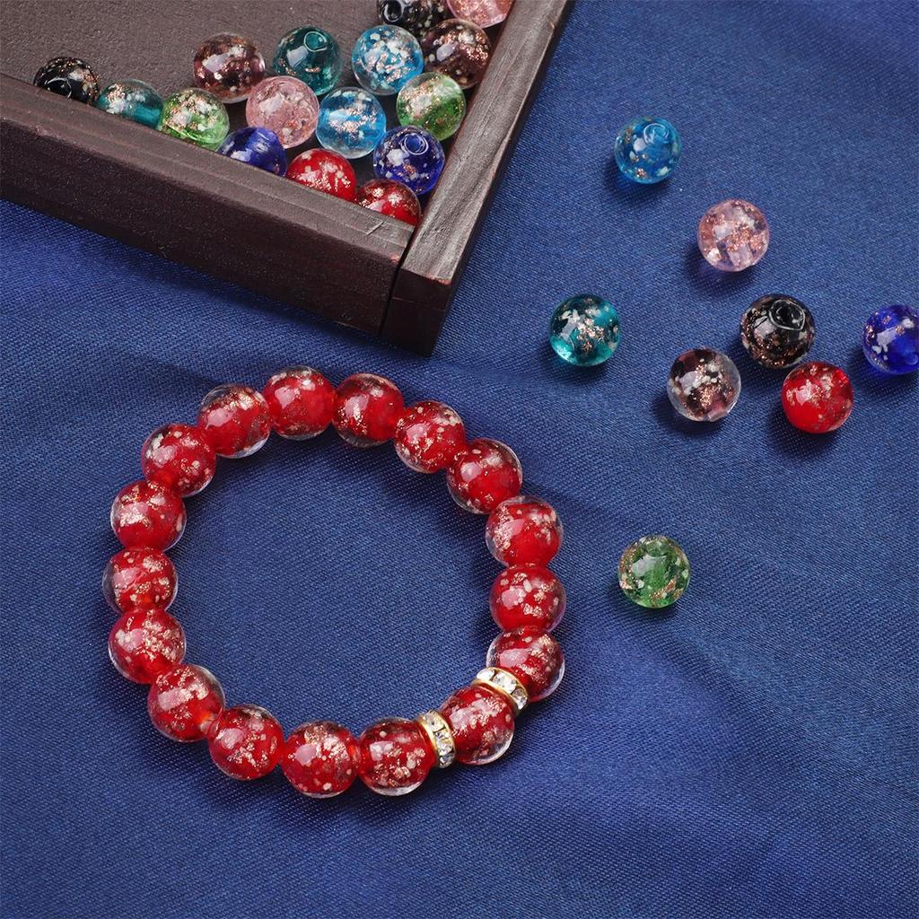 10mm Light Glowing For Night Colorful Loose Glazed Glass Beads for Bracelet Necklace DIY Jewelry Making