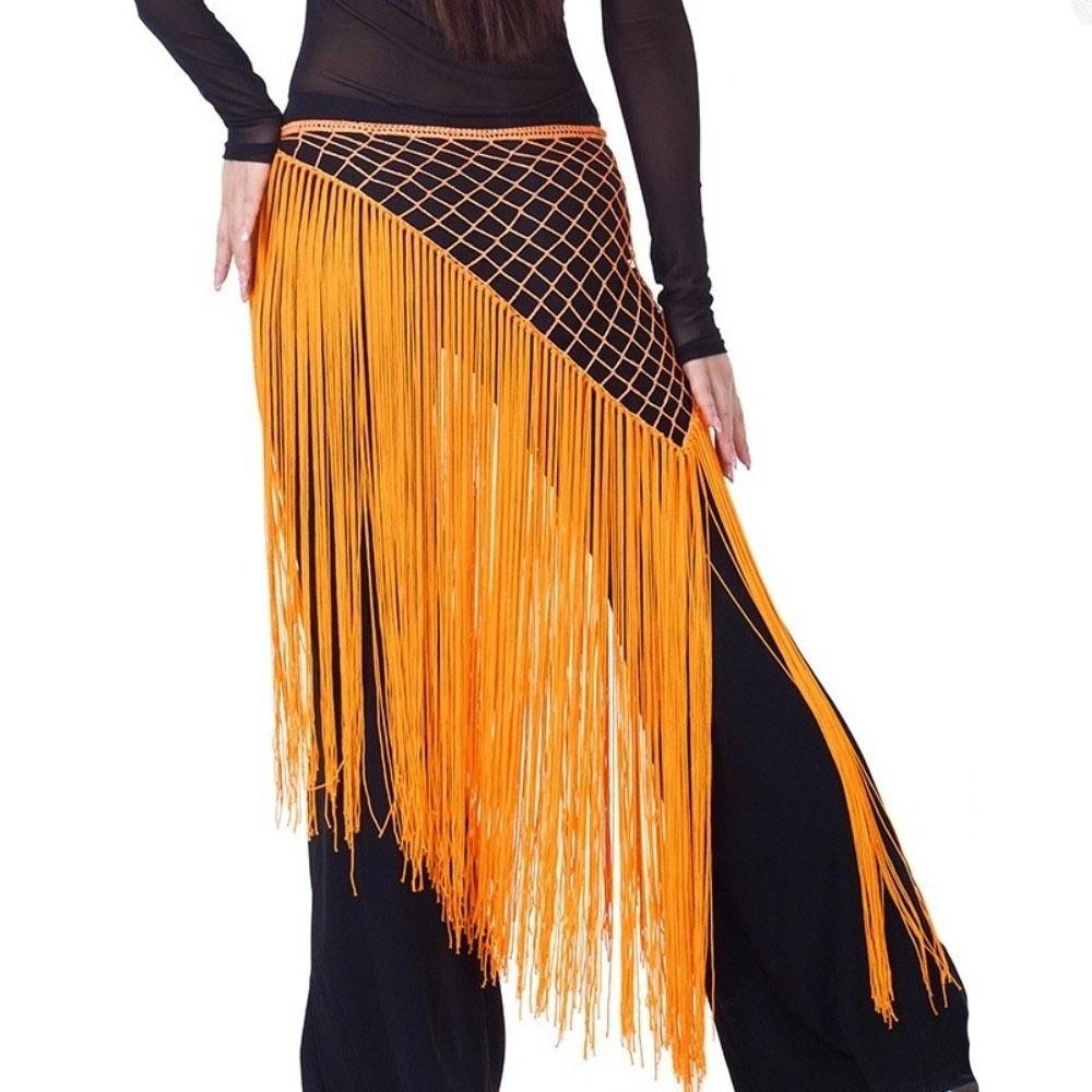 Mesh Belly Dance Waist Chain Long Tassel Belly Dance Hip Scarf Dancer Accessories