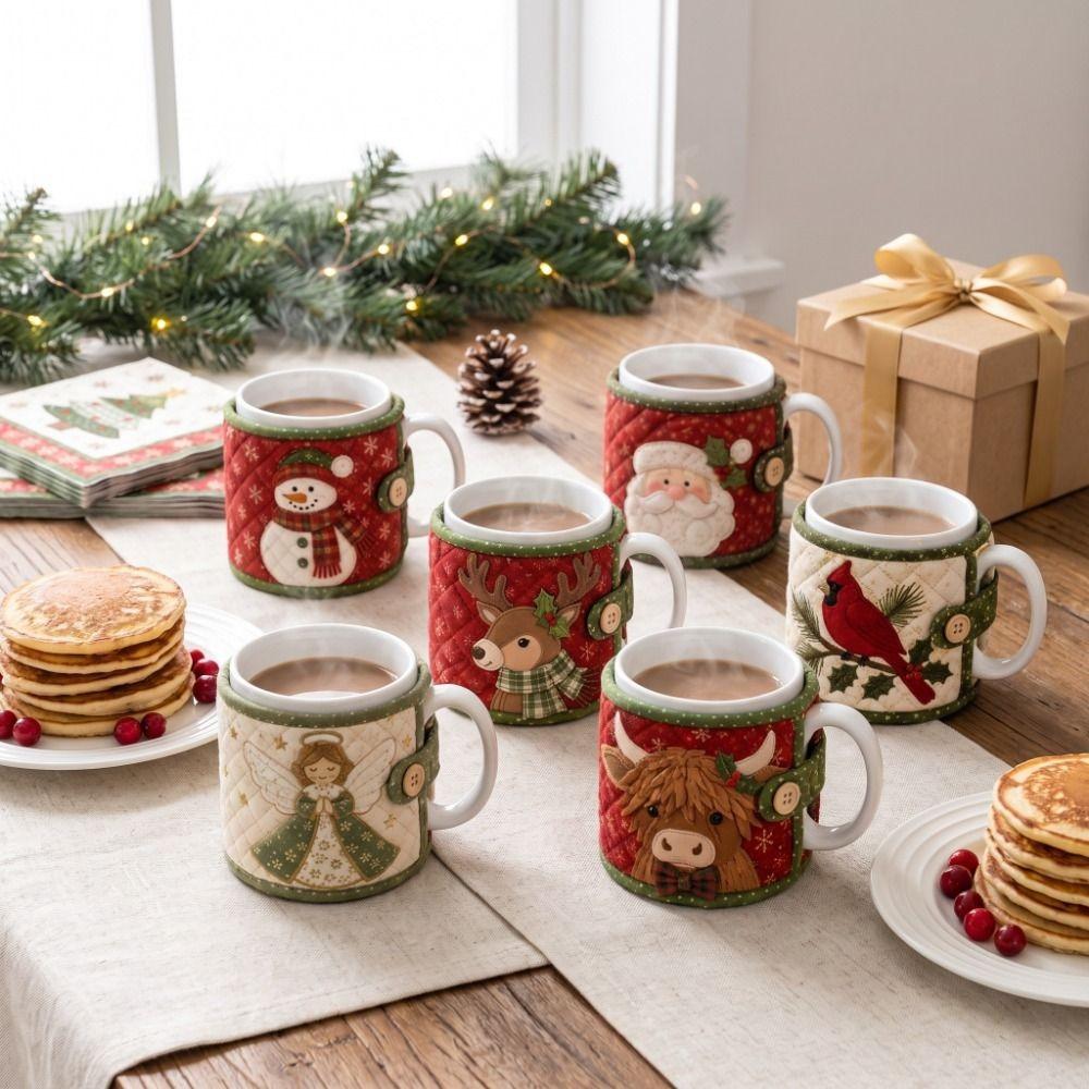 Santa Claus Christmas Ornaments Snowman Mug Protective Cover Christmas Gift