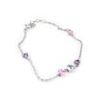[F0191] - Silver Bracelet 'Coeur Pur' Rose Mauve