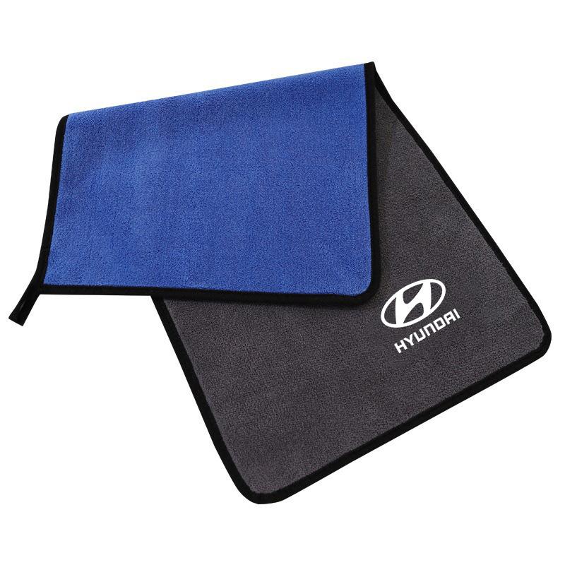 Car Badge Strong Water Absorption Cleaning Towel Thick Soft Dry Towel For Hyundai Tucson Accent Elantra Santa Fe Sonata I10 I20 E5