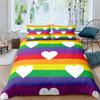 Красочный вихревой постельный комплект, Радужные полосы Пододеяльник Твин Кинг Сайз Тема гордости Покрывало Абстрактное искусство