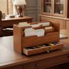 Rustic Desktop Drawer Storage Box Wooden Mail Organizer Stationery Storage Containers  Office Use
