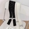Polka Dot Bow Wool Shawl Y2K Long Narrow Scarves All-match Knitted Scarf  Streetwear