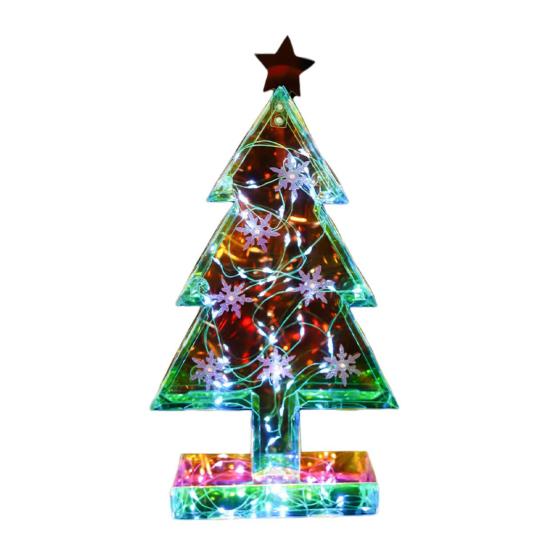 Украшение на рождественскую елку Призма Праздничная елка Освещенная декоративная фигурка Красочные светодиодные огни Праздничная атмосфера Ночной светильник Рождественский подарок для семьи и друзей