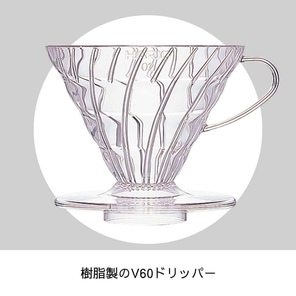 HARIO VDR-02-T V60 Пластиковый дриппер для кофе 02, 1-4 чашки, прозрачный