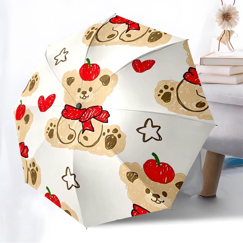 1pc Bear, Apple Automatic Open/Close Umbrella, Formal Events - Ideal Gift for Family or Friends, Outdoor Accessory yy251211154