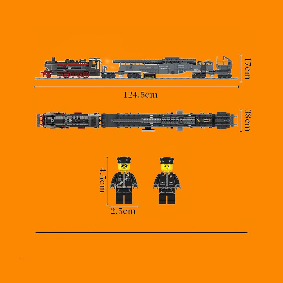Железнодорожный поезд, модель пушки, комплект для сборки, блок, самоблокирующиеся кирпичи, игрушка на день рождения
