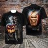 New Men's Halloween Horror Shirt Wizard Magic Short Sleeved T-shirt 3D Mesh Breathable Fast Drying Comfortable Sportswear