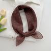 1116 New Literary and Art Style Polka Dot White Silk Scarf Small Square Scarf Women's Spring and Summer Stacked Fashion Scarf Neck Scarf