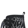 Gdgydh Women's Spider Pattern Chunky Heel Boots Fashion Lace Up Side Zipper Stylish Punk Style Boots Platform Heels