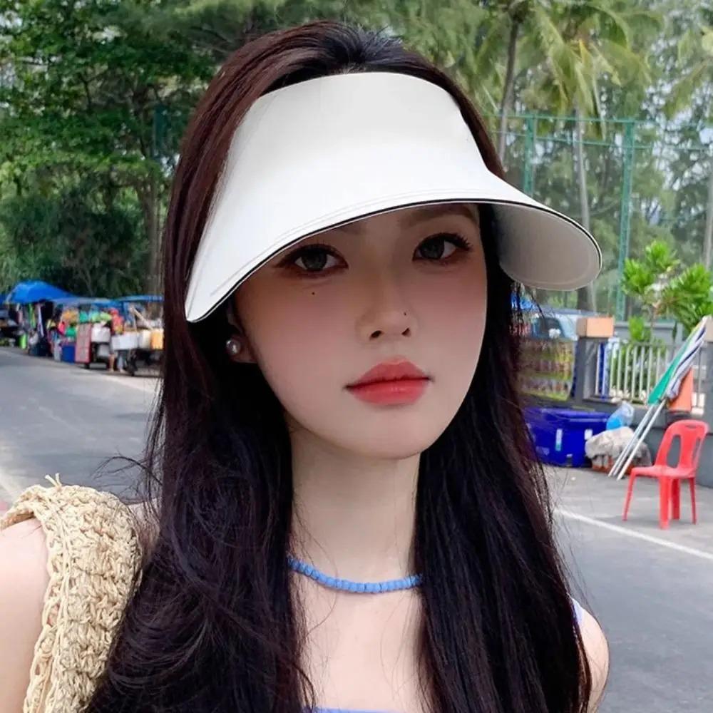 Дышащая бесшовная кепка-козырек Складная пляжная кепка Защита от УФ-излучения Солнцезащитная Кепка с пустым верхом Лето