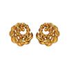 European and American creative light luxury stainless steel stud earrings fashion exquisite electroplated 18k gold titanium steel stud earrings women