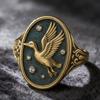 Retro Style Starry Night Flying Goose Design Plated Oil Drop Ring New Style Ladies Decoration