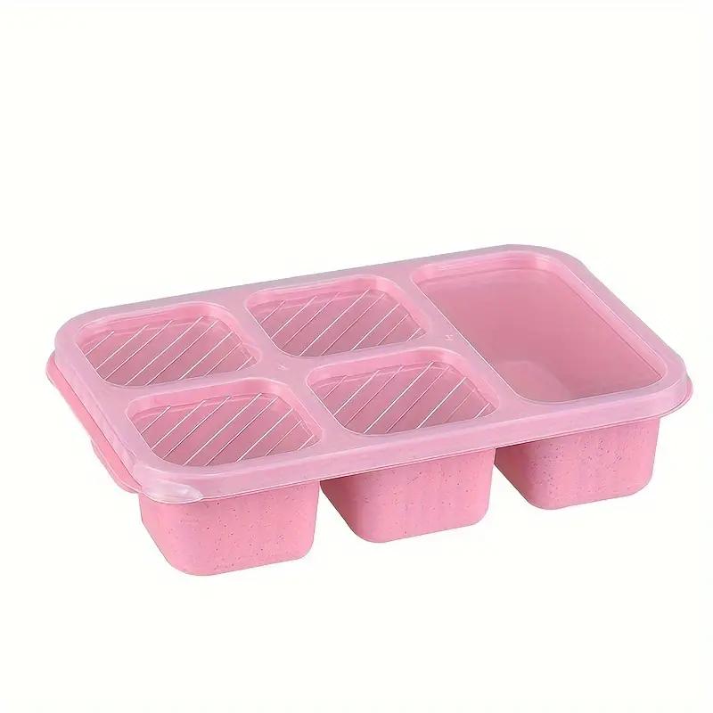 5-секционный многоразовый контейнер Bento Box с герметичной портативной крышкой для хранения продуктов питания, идеально подходящий для школы, работы, кемпинга и пикников