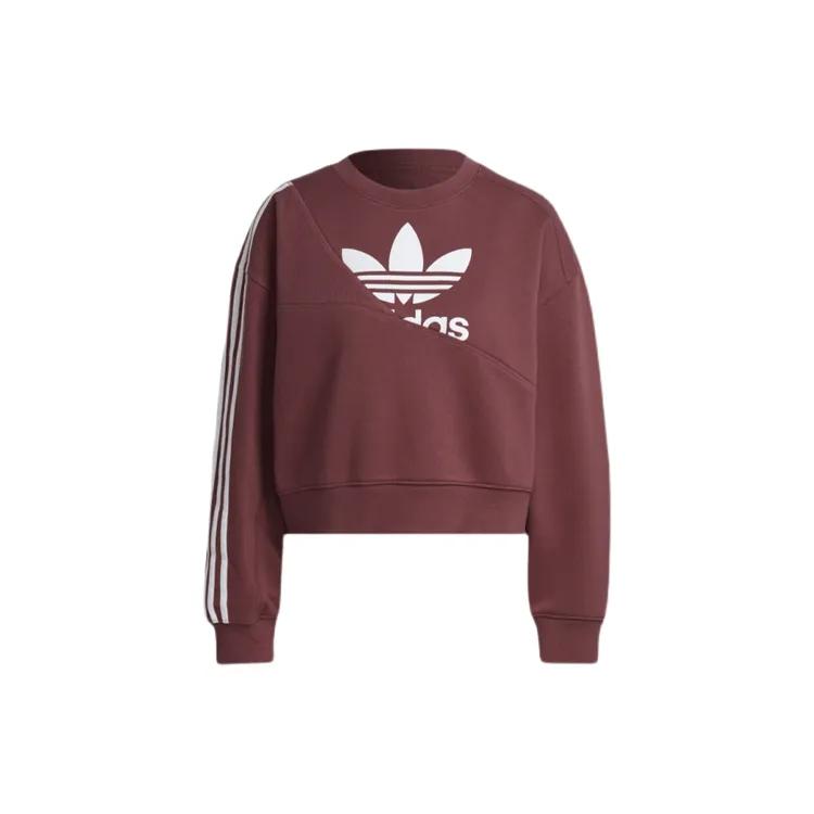 Adidas Originals Sweatshirts Women's Dark Red Crew Neck Moderate Regular (Unisex) Sweatshirts HC4620