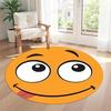 Smiley Face Round Floor Mat Perfect for Dining Room Game Room Decorate room Balcony Anti-slip Round Rug Anime Office Decor Perfect Gift for Women Men