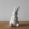 NUOBESTY Rabbit Figurine, Cute Easter Decoration, White Ceramic Rabbit Figurine, Nordic Style, Room Decor, Gift, Set of 2 (AB Style)