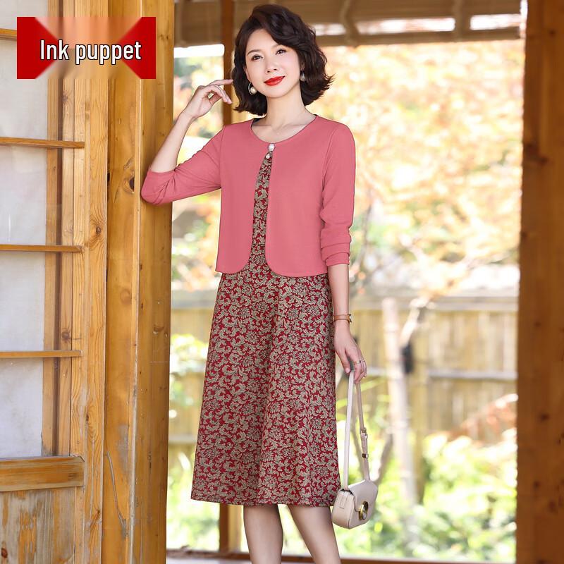 Elegant Two-Piece Floral Midi Dress Set