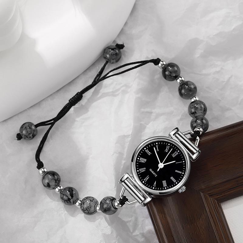 Gift bracelet, lady's watch New Casual Fashion Diamond-encrusted Women's Watch Korean-style Female Student Woven Drawstring Bracelet Watch