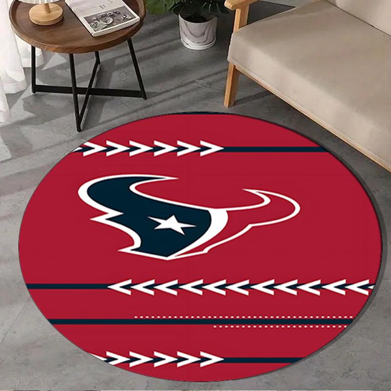 Houston-Texans Artwork Round Rug for Livingroom,Bedroom, Palyroom, Chair Rug, Area rug, Circle Carpet, Large Size Fan Christmas gift