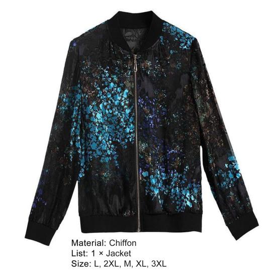 Женское бейсбольное пальто с принтом, защита от солнца, молния, тонкий воротник-стойка, солнцезащитный крем на молнии, цветные эластичные манжеты, женское пальто для дома