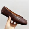 2025 Новые плиссированные женские балетки Tabi Shoes Повседневные мокасины без застежек Женские кожаные эспадрильи с раздельным носком Zapatillas Mujer