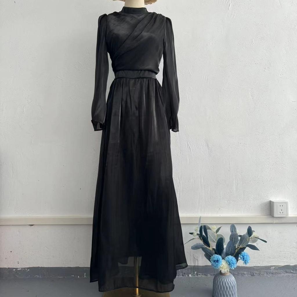 GMXIA Платье-полуводолазка женское с длинным рукавом юбка для перерыва на чай