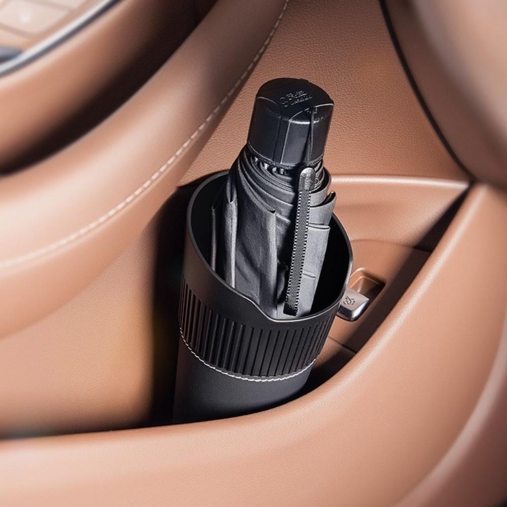 Leather Wrapping Car Trash Can Multifunctional Vehicle Dustbin Waste Bin Cup Holder Auto Parts