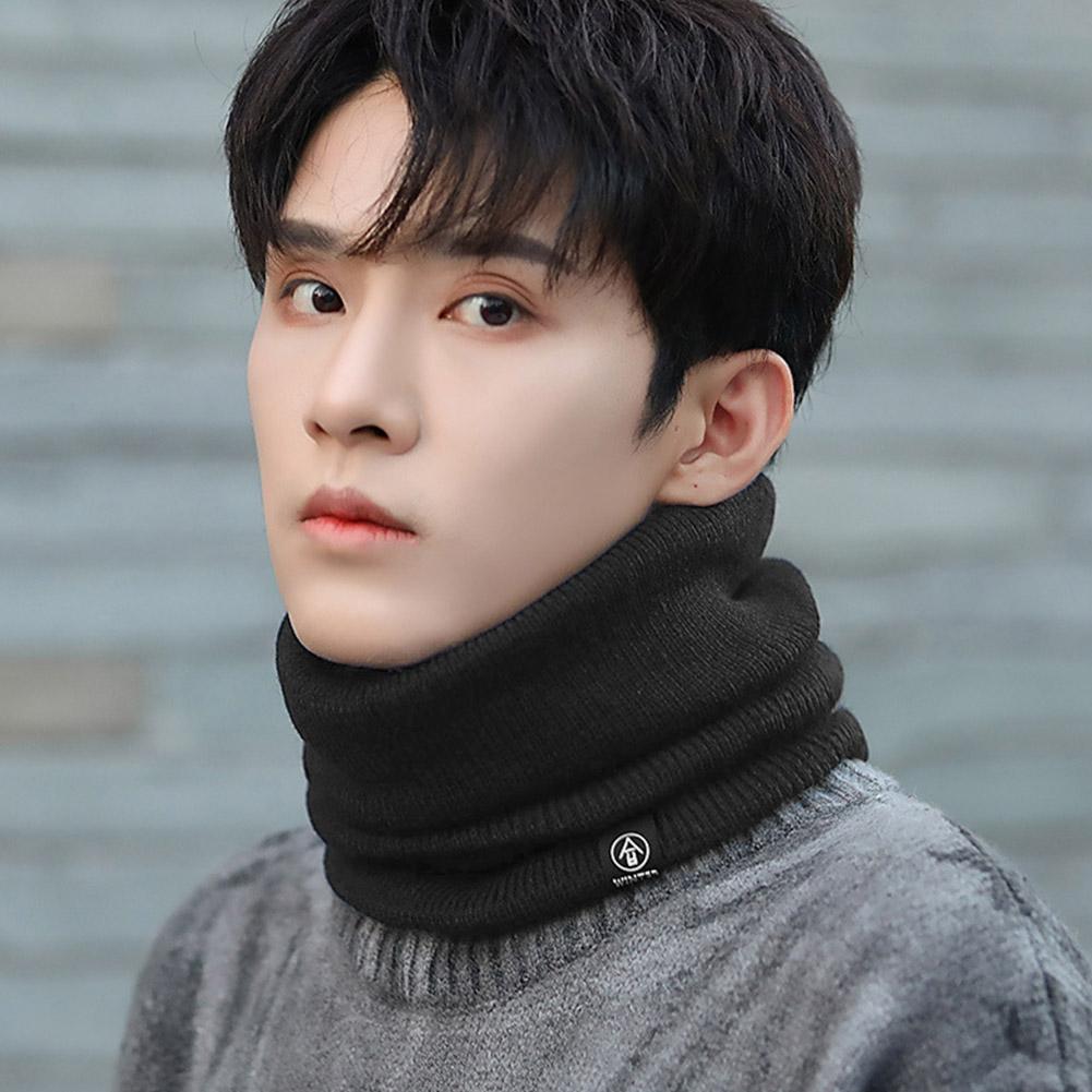 Зимний плюшевый вязаный шарф для женщин и мужчин, флисовый шарф-кольцо, бандана, грелка для шеи, бафф, толстая кашемировая повязка на голову, лыжная маска