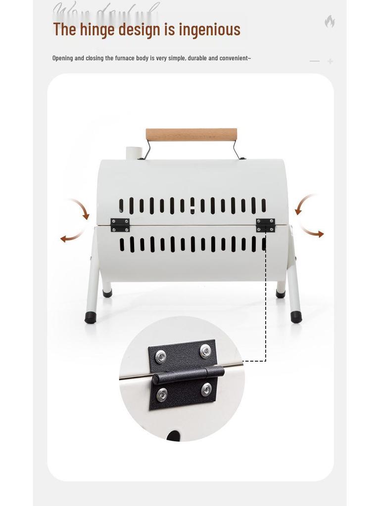 Портативный набор угольного гриля: Решетка для барбекю и инструменты для кемпинга на открытом воздухе для домашнего использования