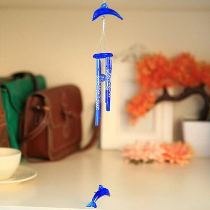 1 шт. металлическая трубка Дельфин колокольчик домашний сад орнамент кулон декор 40 см