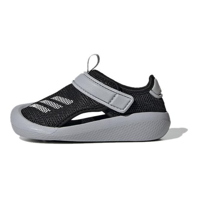 adidas Нескользящие амортизирующие низкие кроссовки детская обувь черно-серый FY8934