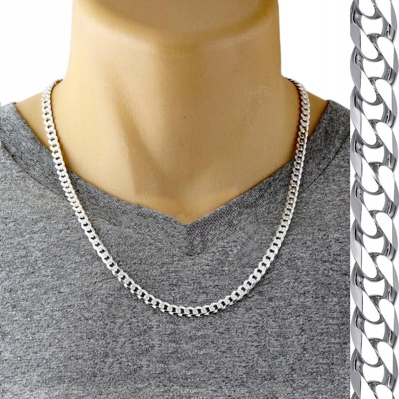 Silver Men' Chain Cuirass 925 SILVER DIAMONDED Italian 5mm FULL