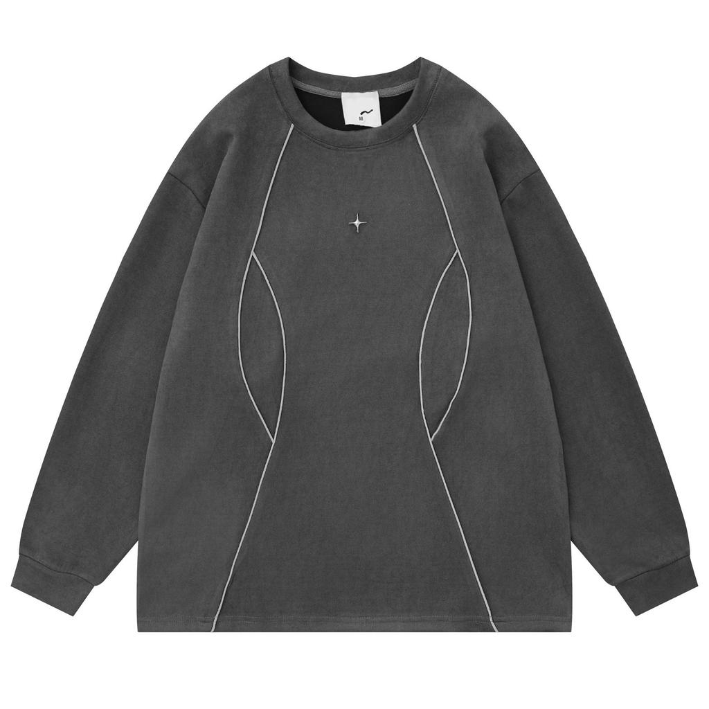 New In Streetwear Reflective Strip Suede Cap-less Pullover