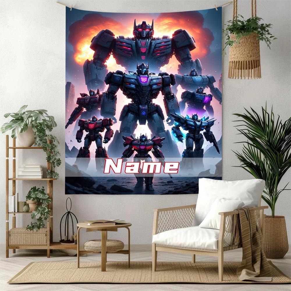 Transformers Fans Custom Your Name Wall Decor Tapestry Art For Pet Memorial Birthdaywedding Party Backdrop Family Gift