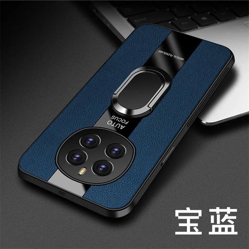 Роскошный чехол для телефона из плексигласа и кожи для Honor Magic 7 Pro с магнитным держателем-кольцом, противоударная крышка для Magic 7 Lite 6 Lite 5 5G