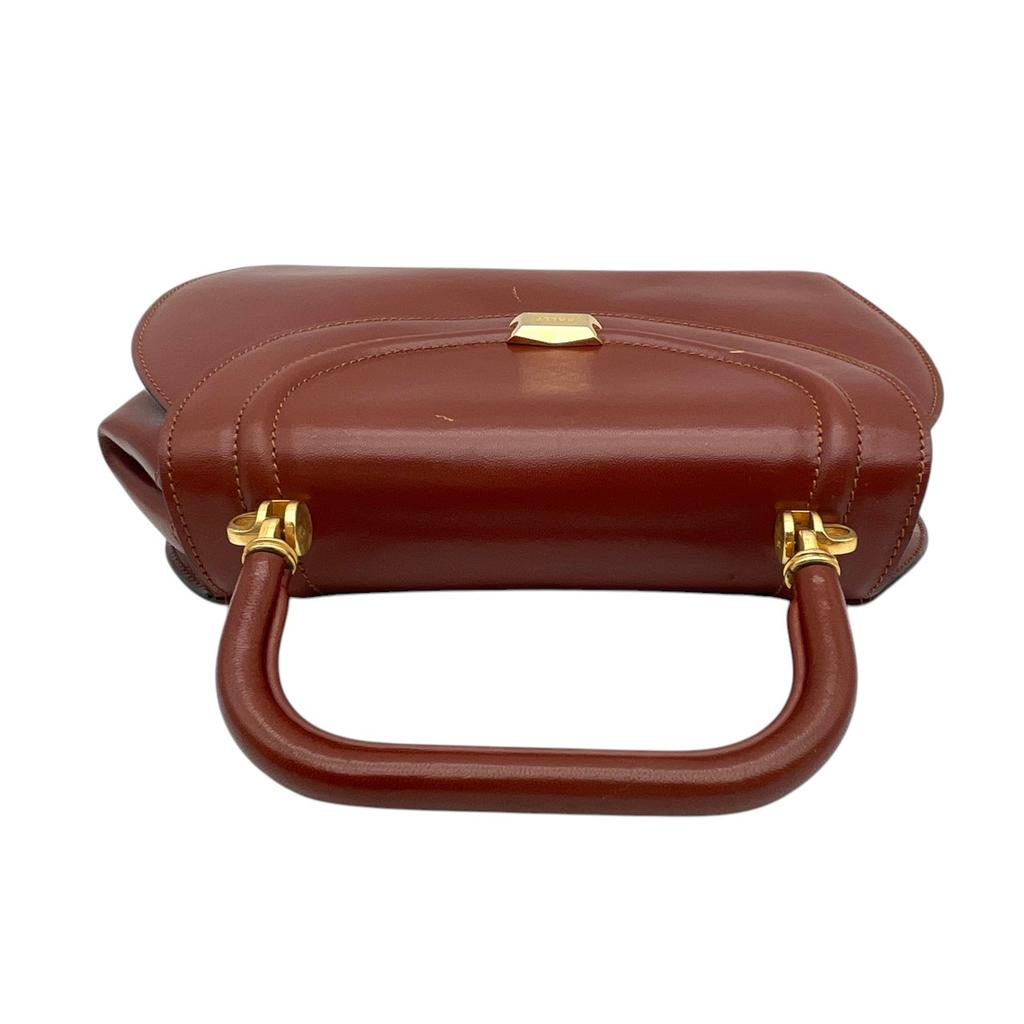 Used BALLY Handbag Top handle bagHandbag Brown/gold leather Women